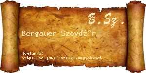 Bergauer Szevér névjegykártya